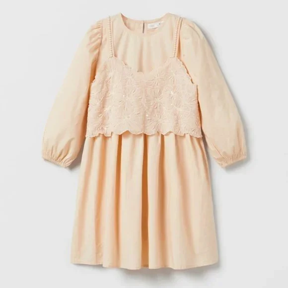 Zara | Dresses | Nwt Zara Jewel Top Poplin Dress Beigepink Ref 449368 Girls  314 | Poshmark